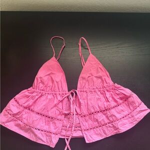 Zara Pink Top with Lace Detail